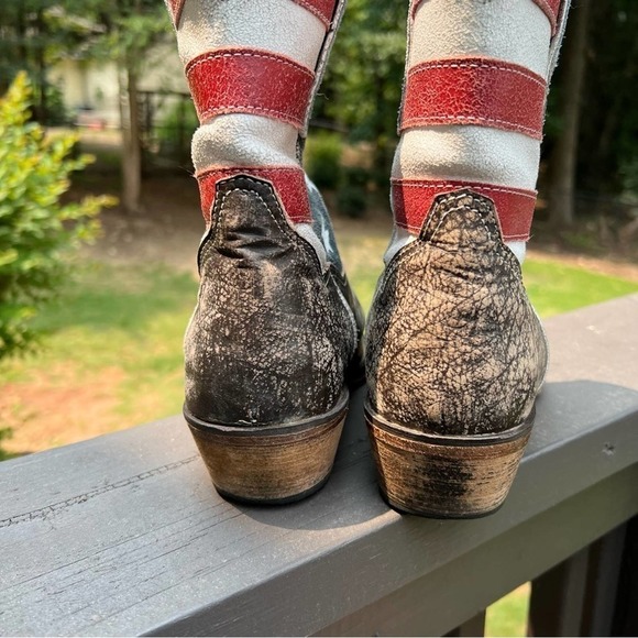 ROPER WOMEN'S AMERICAN BEAUTY FLAG ANKLE BOOTS Size 8 #008 - Picture 7 of 11